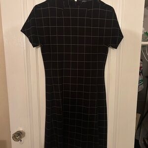 Kenneth Cole Black Checkered Mini Dress